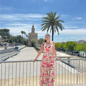 Baltic Born Floral Maxi Dress with Pink and Green